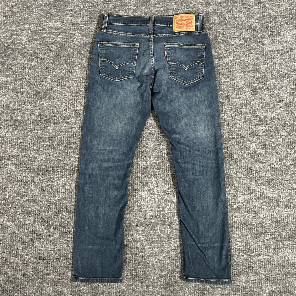 Levis 502 Jeans Men's Size 29x30 Straight Leg Stretch Blue Denim - Picture 3 of 11